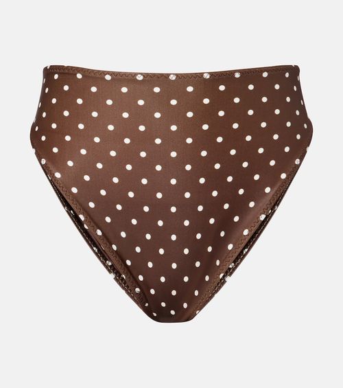 Polka-dot high-rise bikini bottoms