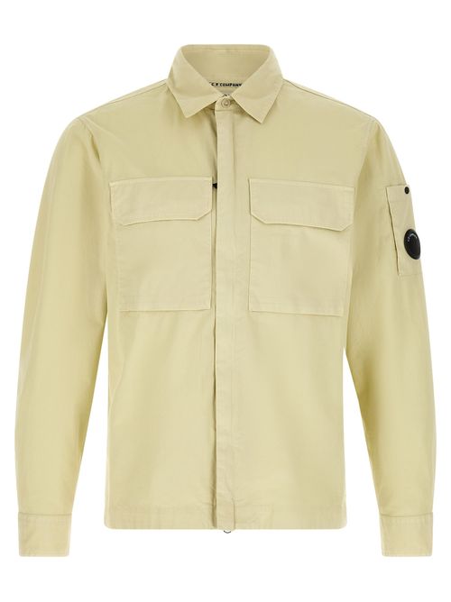 Cotton Gabardine Overshirt — Beige