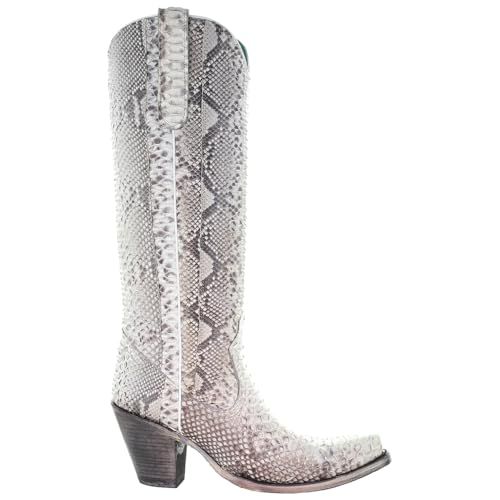 CORRAL Women's Python Tall Western Boot Snip Toe Python