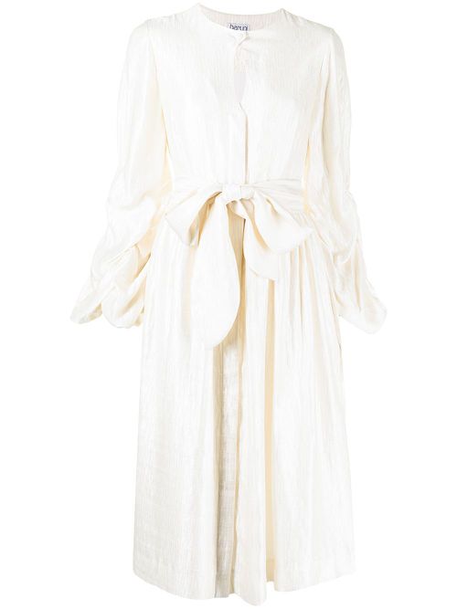 Belted midi dress - White