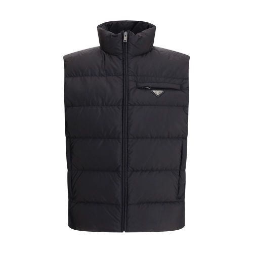 Re-Nylon Down Quilted Vest — Black