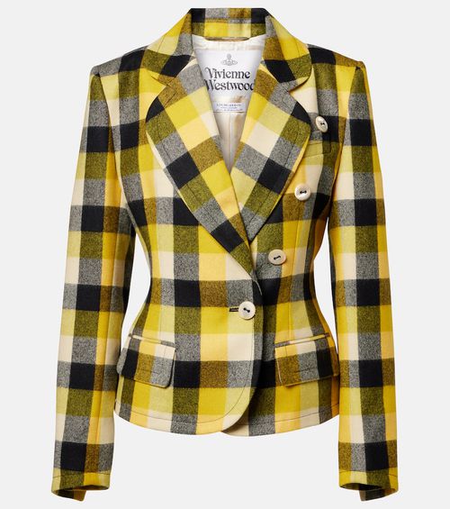 Georgia checked virgin wool blazer