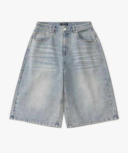 Washed Bermuda Denim Pants