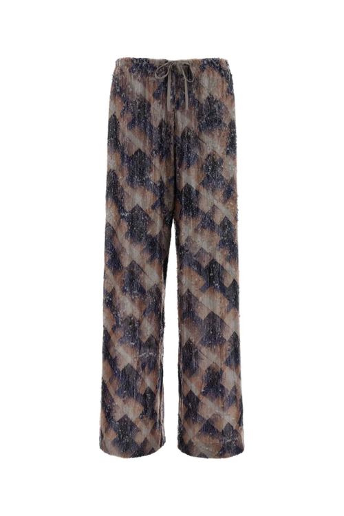 Argyle-Patterned Viscose Trousers — Purple