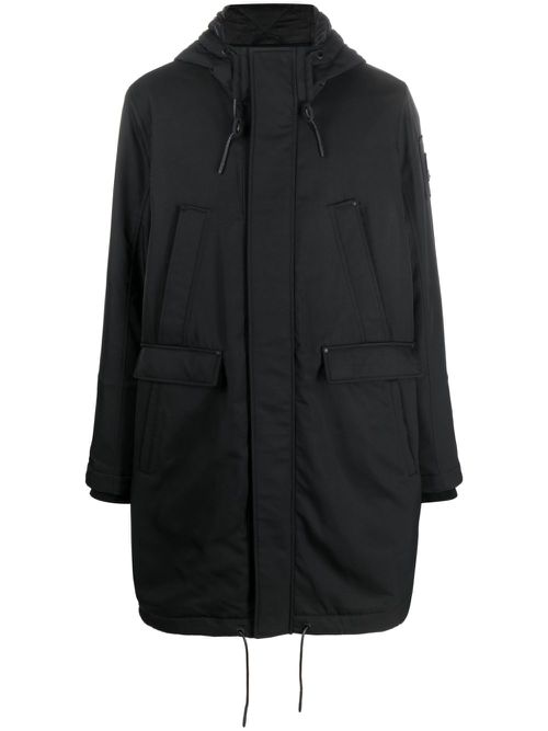 Hooded parka coat - Black