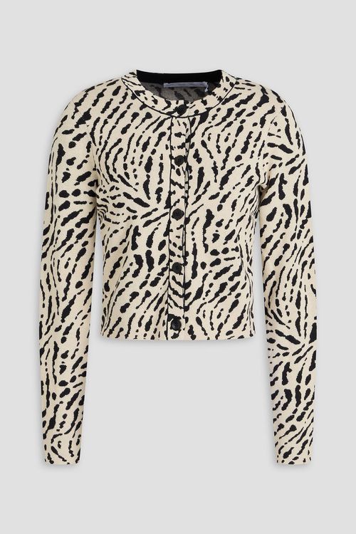 Jacquard-knit silk and cotton-blend cardigan - White - XS