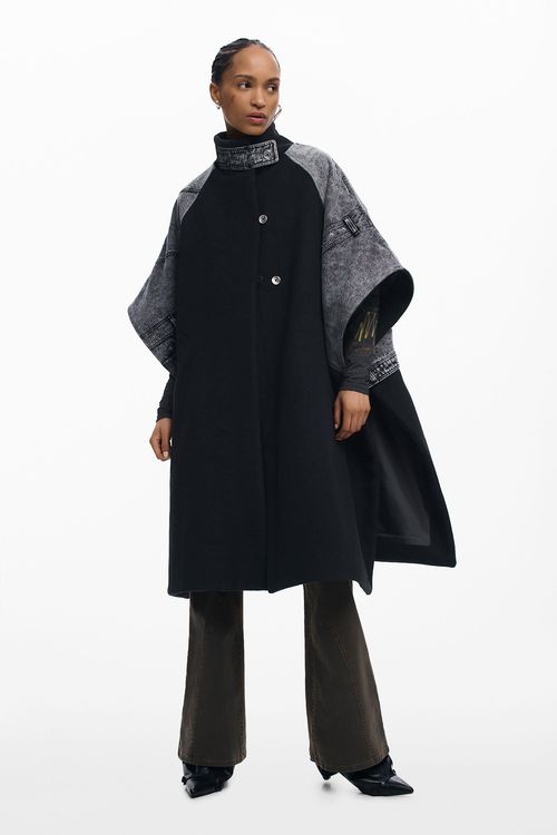 Hybrid denim poncho