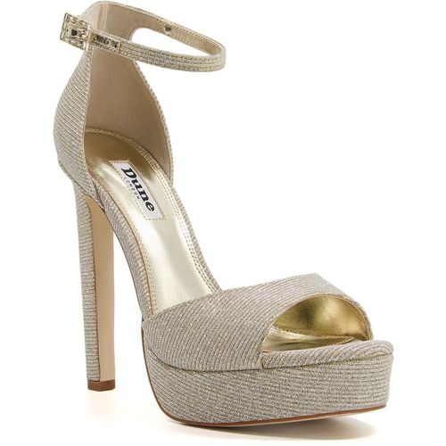 Dune London Womens MASCOT Peep Toe Platform Heels - Gold Suede - Size UK 7