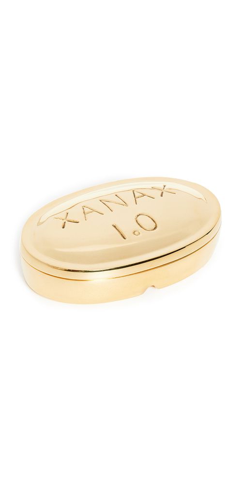 Brass Pill Box Gold One Size