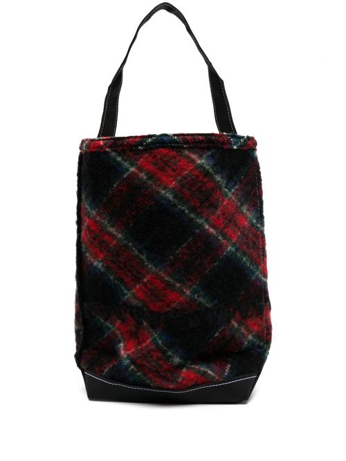 X Tembea checked cotton tote bag - Blue