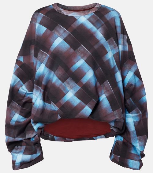 Checked cotton sweatshirt