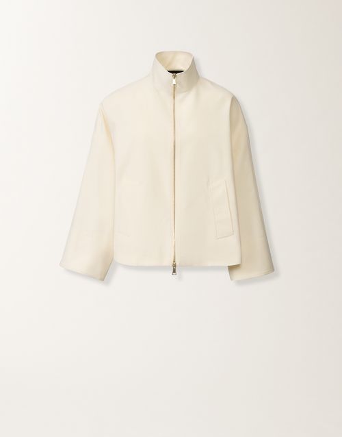 Boxy caban in trench cotton, butter