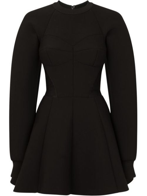 Flared fitted-waistline dress