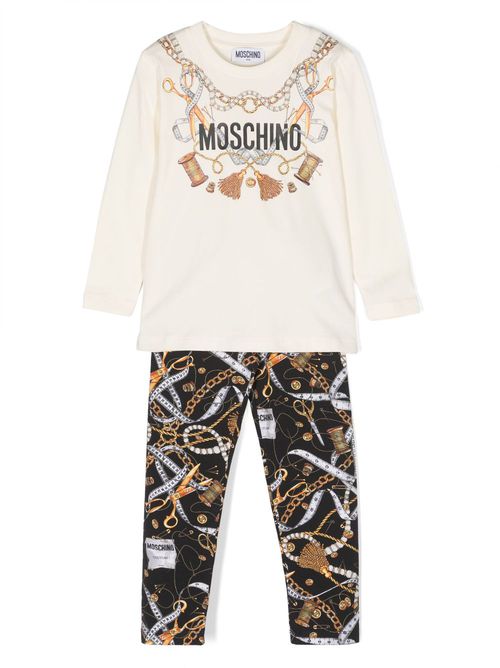Logo-print jersey tracksuit - Neutrals
