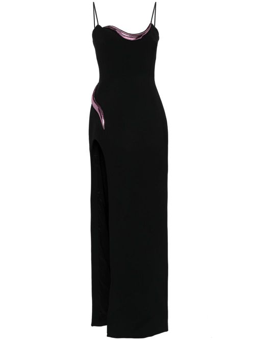 Metallic-appliqué maxi dress - Black