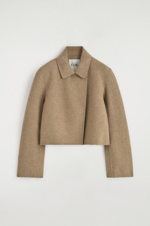 Oversized Cropped Double-Faced Wool Jacket