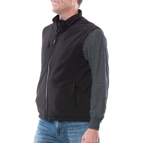 Men's Insulated Softshell Vest - Warm Work Vest, Water-Repellent, Windproof, Lightweight, Durable Cold-Weather Gear - Black