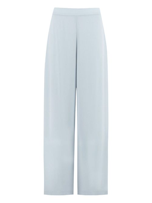 Elastic-waist wide-leg trousers - Blue