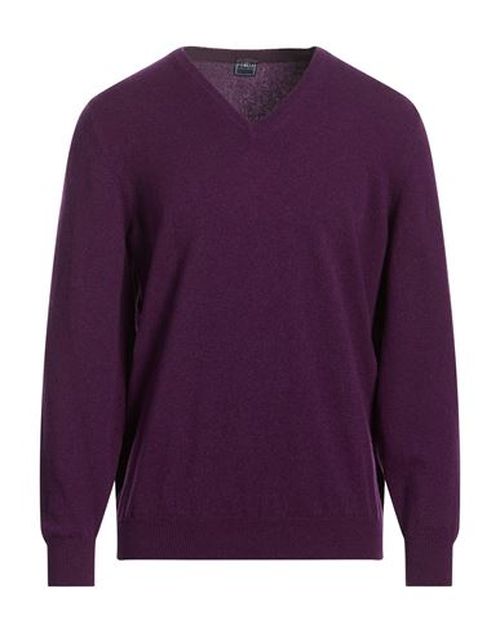 Man Sweater Plum Size 46 Cashmere