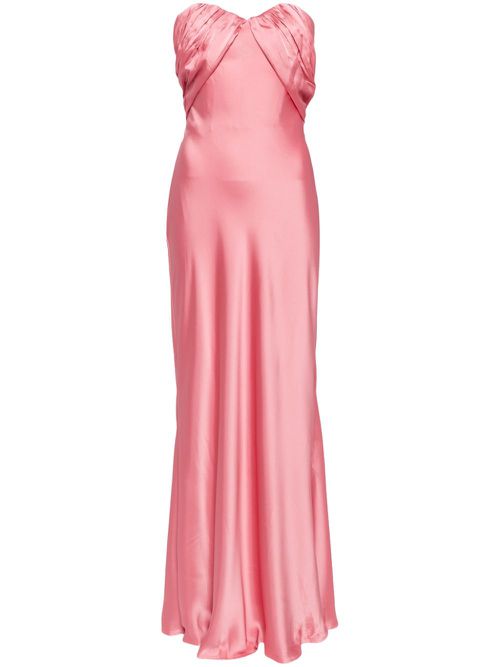 Livia silk bandeau dress - Pink
