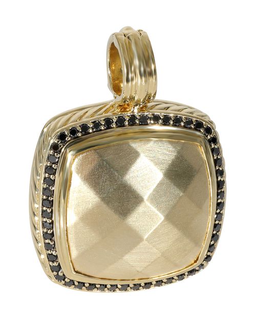 Albion Brushed 18K Yellow Gold & Black Diamond Pendant, 1/2 Ctw