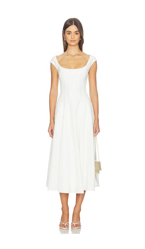 GUIZIO Leila Twill Dress in Ivory. - XXS also in S