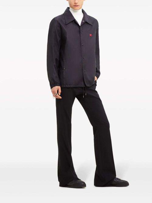 Graphic-print shirt jacket - Black