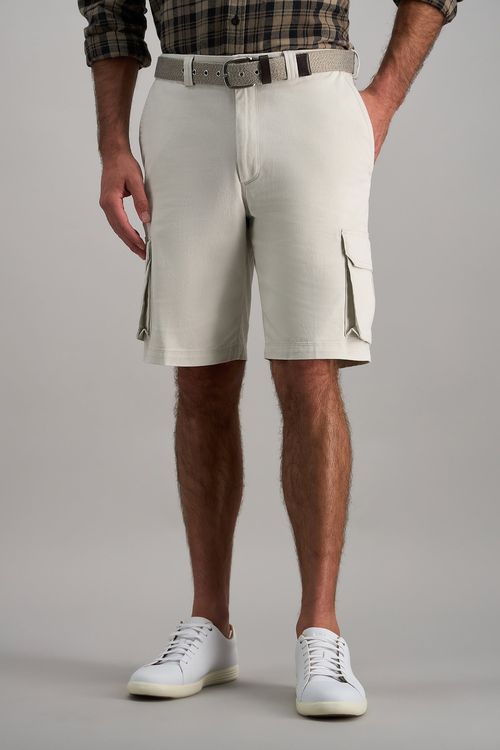 Haggar Stretch Cargo Short with Tech Pocket in Putty