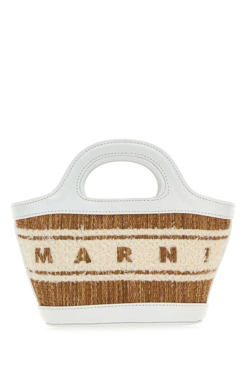 Marni Two-Tone Raffia And Leather Micro Tropicalia Summer Handbag