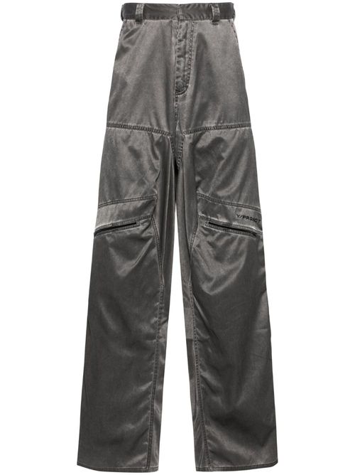 Pop-up wide-leg trousers - Black