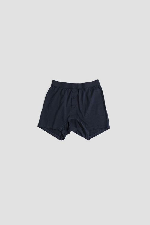 Hand-Finished Jersey Boxer Briefs — Navy
