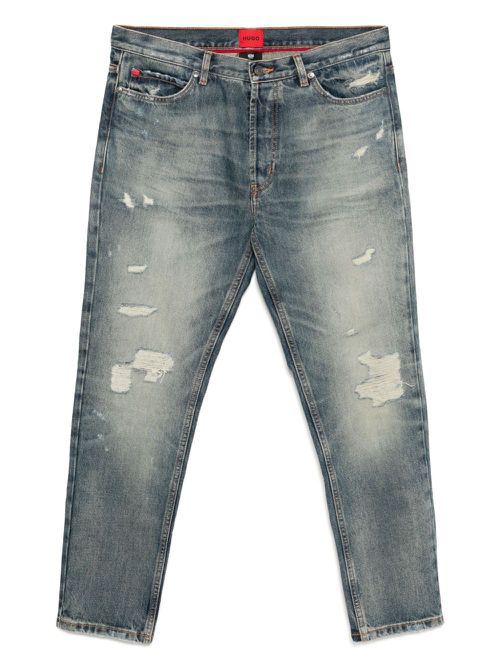 HUGO Distressed Vintage-Wash Denim - Blue