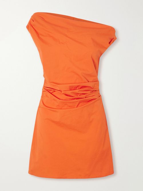 Phare Draped Cotton-blend Poplin Mini Dress