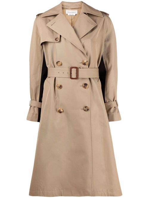 Hybrid Graffiti belted trench coat - Neutrals