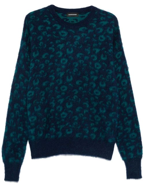 Animal-jacquard sweater - Blue