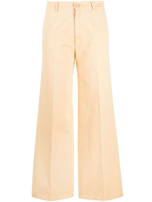 High-waist wide-leg trousers - Yellow