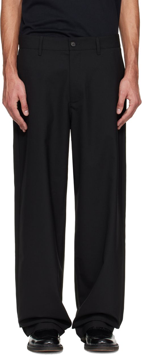 Black Wide-Leg Suit Trousers