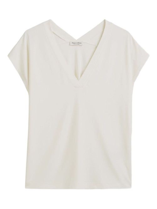 V-neck cap-sleeve T-shirt - White