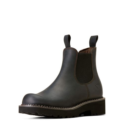 Women's Fatbaby Chelsea Western Boots in Black Deertan Black Gore, B Medium Width