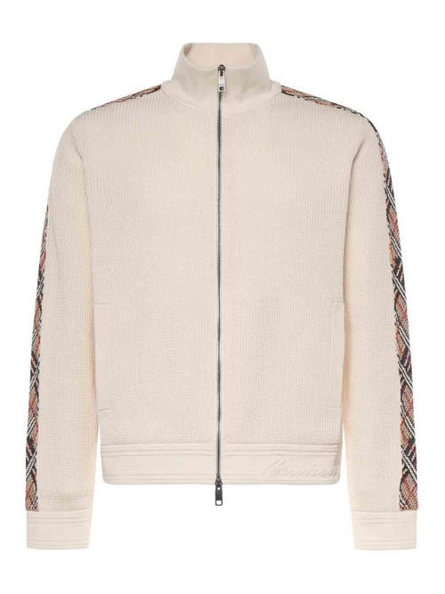 Cotton Jacket With Check Trim