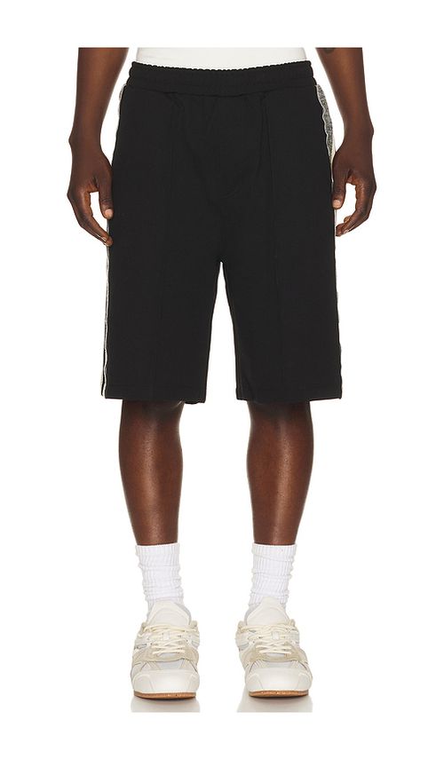 Jungles Knit Panel Shorts in Black. L. Also in M, S, XL/1X