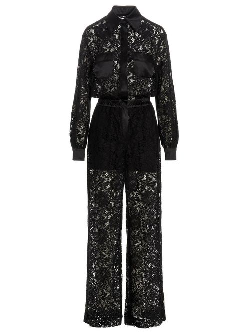 Lace Pant Suit — Black