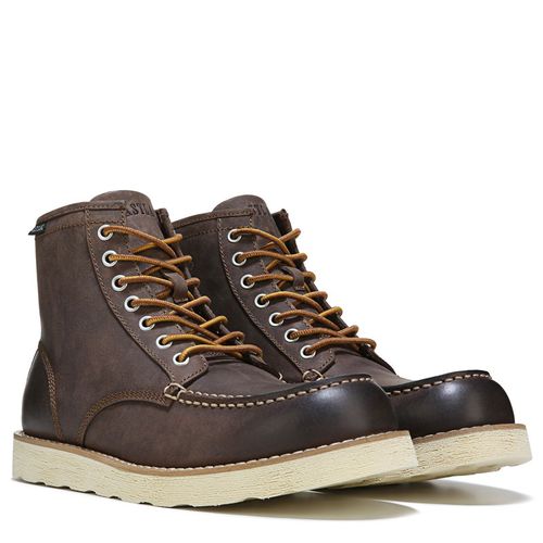 Men's Lumber Up Moc Toe Lace Up Boots (Dark Brown Leather)