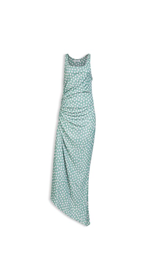Polka-Dot Jersey Dress — Green