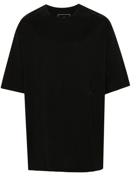 Logo-appliqué cotton T-shirt - Black