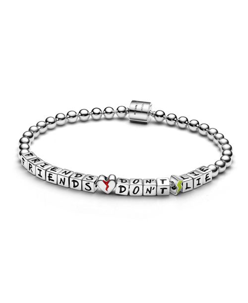 Sterling Silver Stranger Things Friends Don't Lie Bracelet - Sterling Silver