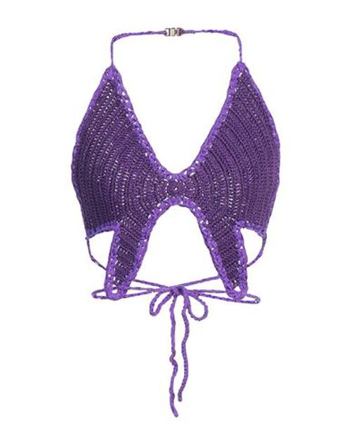 Forte_forte Woman Top Purple Size 2 Cotton, Polyamide, Elastane