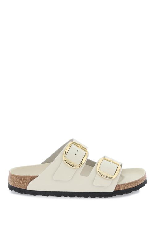 Unisex Arizona Big Buckle Natural Leather Patent High Shine Ecru