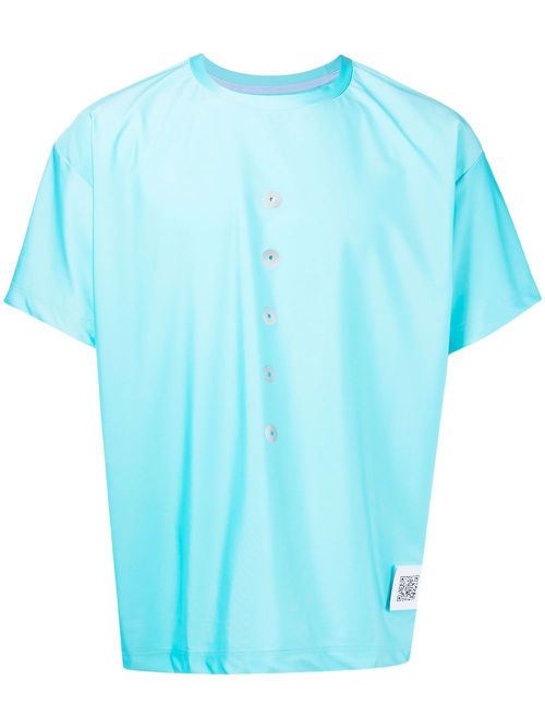 Floral detail T-shirt - Blue