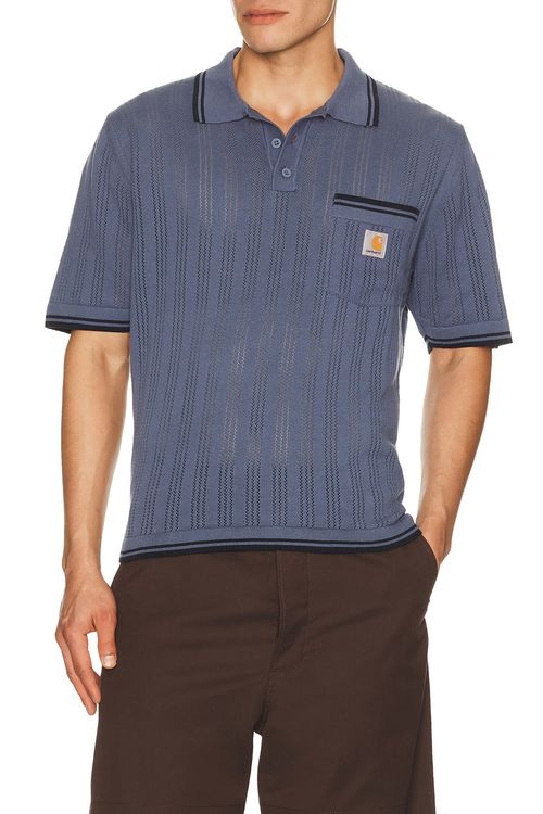 Carhartt WIP Ramsey Polo in Velvet Blue & Deep Night - Navy. S also in M, L, XL/1X